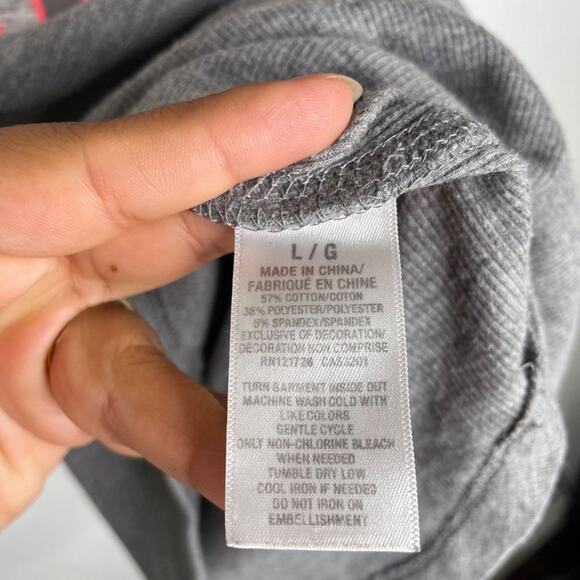 Aeropostale Womens Top Size L Y2K Light Gray Short Sleeve Pullover Casual - Picture 3 of 11